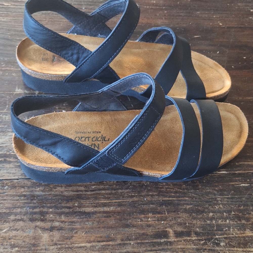 Naot Black Leather Slide Sandal - Picture 6 of 6